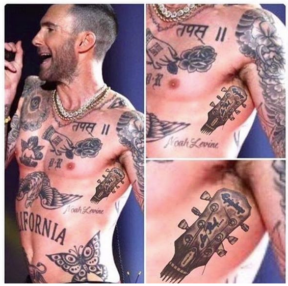 Tatuaje Adam levine cantante Maroon 5